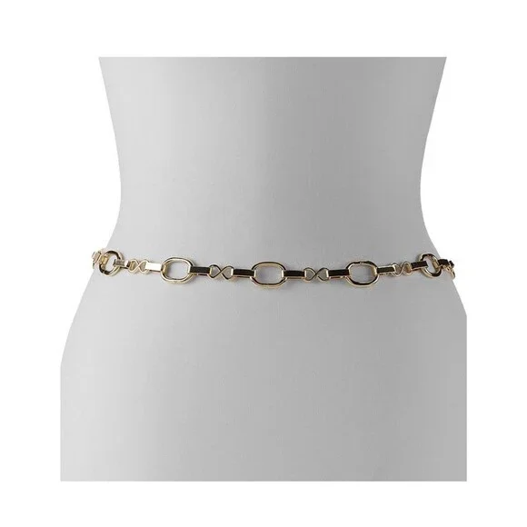Nine West Gold Tone Chain Belt Sz M/L New - Picture 3 of 3